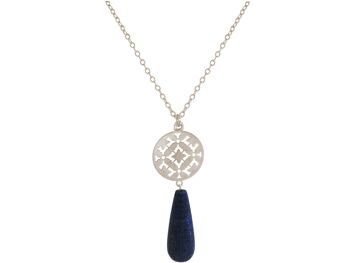 Gemshine - collier femme avec mandala et lapis lazuli 3