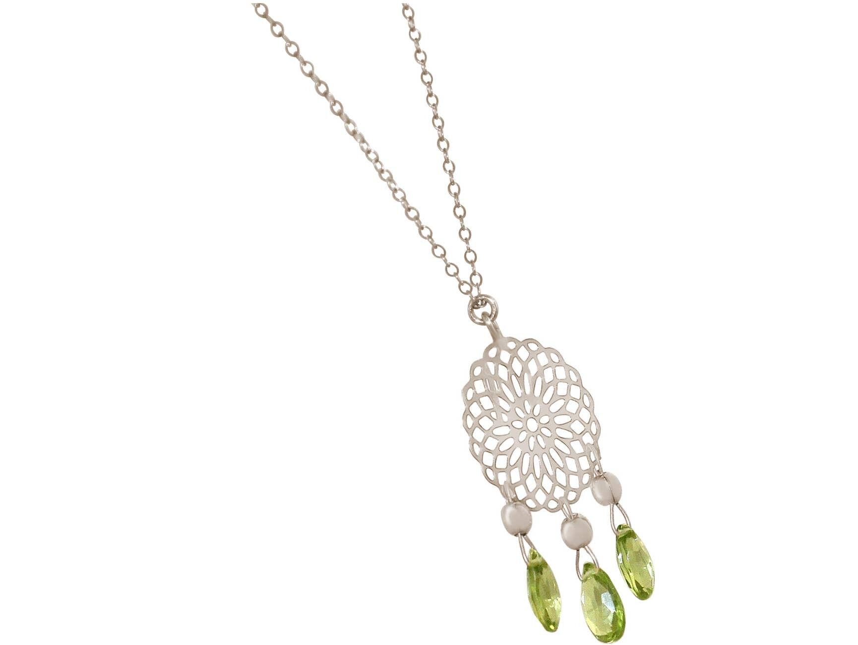 Collana Gemshine da donna con gemma mandala e peridot