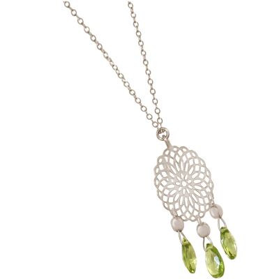 Gemshine women's necklace with mandala and peridot gemstone