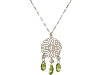 Collier femme Gemshine avec mandala et pierre gemme péridot 3