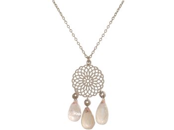 Collier femme Gemshine avec mandala et quartz rose 3