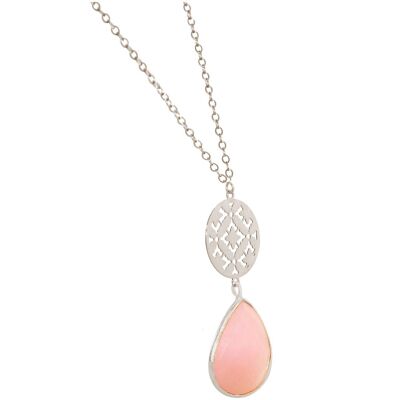 Gemshine - women's necklace with mandala and rose quartz