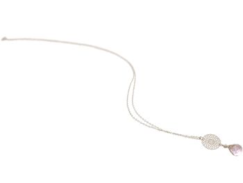 Collier femme Gemshine - avec mandala et quartz rose 2