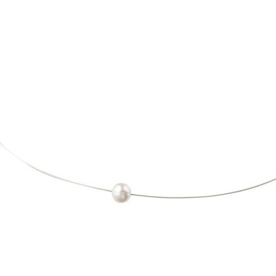 Gemshine women's necklace with floating white cultured pearls