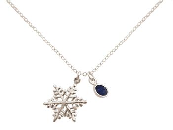 Collier femme Gemshine FLOCON DE NEIGE en argent 925 ou de haute qualité 1