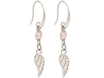 Boucles d'oreilles femme Gemshine WINGS ange gardien avec roses 2