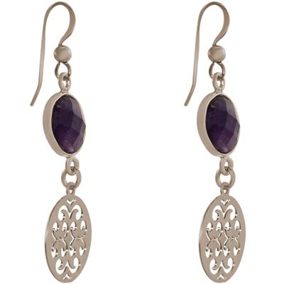 Gemshine women's earrings with mandalas and amethysts