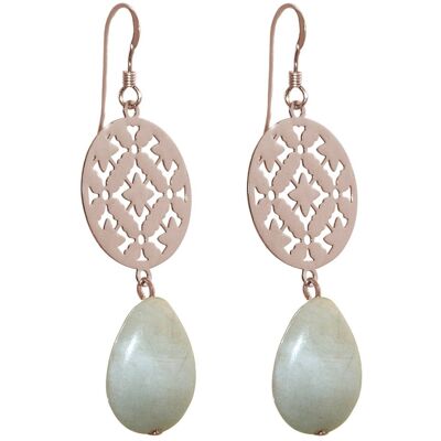 Gemshine women's earrings with mandalas and aquamarines