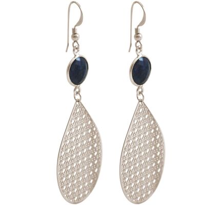 Gemshine - boucles d'oreilles pour femmes avec des mandalas et des saphirs bleus