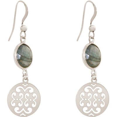 Pendientes de mujer Gemshine con mandalas y labradorita