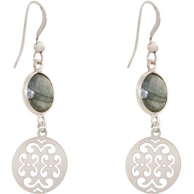 Gemshine women's earrings with mandalas and labradorite
