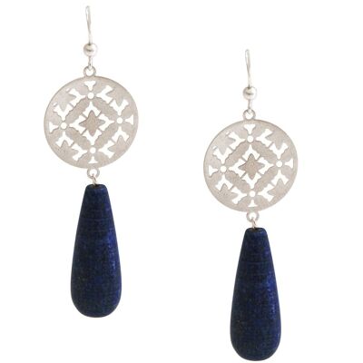 Gemshine - boucles d'oreilles pour femmes avec mandalas et lapis-lazuli