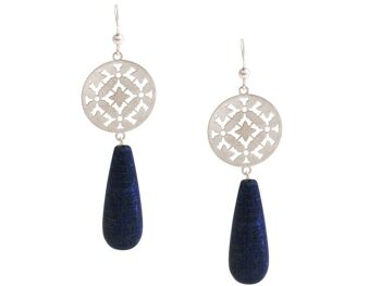 Gemshine - boucles d'oreilles pour femmes avec mandalas et lapis-lazuli 1