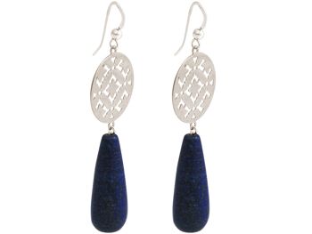 Gemshine - boucles d'oreilles pour femmes avec mandalas et lapis-lazuli 2