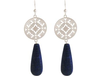 Gemshine - boucles d'oreilles pour femmes avec mandalas et lapis-lazuli 4