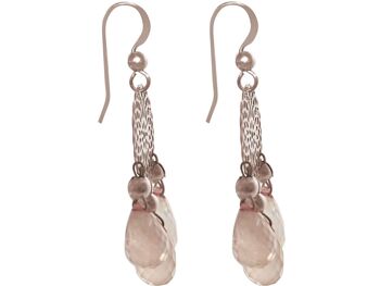 Boucles d'oreilles femme Gemshine avec mandalas et quartz rose 2