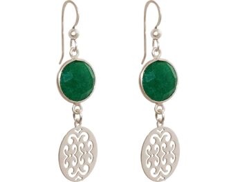 Boucles d'oreilles femme Gemshine avec mandalas et émeraudes 1