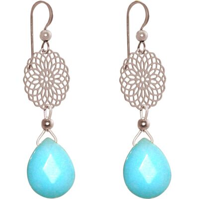 Gemshine women's earrings with mandalas and turquoise chandelier