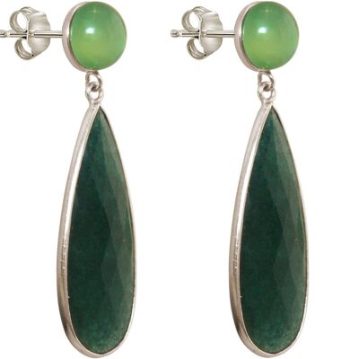 Gemshine women's earrings with emerald drops and sea green