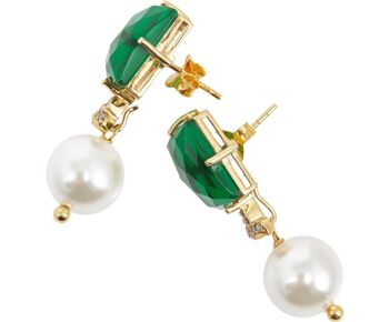 Boucles d'oreilles pendantes Gemshine avec quartz tourmaline verte 2