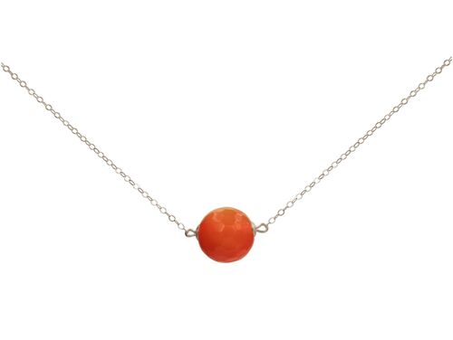 Gemshine Halskette 3-D Kugel orange - roter Karneol