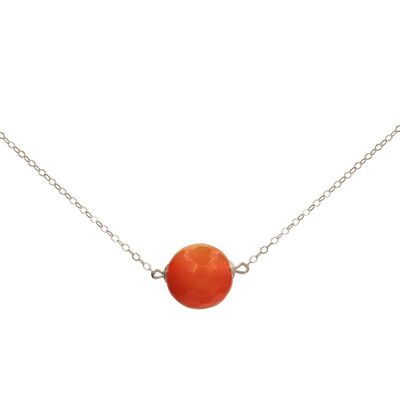 Collier Gemshine boule 3D orange - cornaline rouge