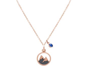 Collier Gemshine sommets alpins enneigés avec bleu 4