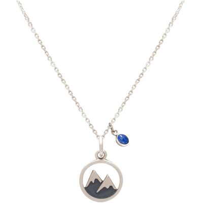 Collar Gemshine picos de montaña nevados alpinos con azul