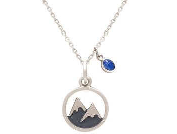 Collier Gemshine sommets alpins enneigés avec bleu 3