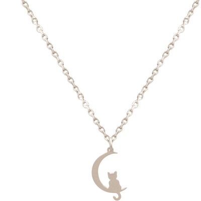 Gemshine Necklace on Moon Sitting Cat or Kitten