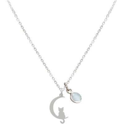 Gemshine - collier chat assis sur la lune, chaton