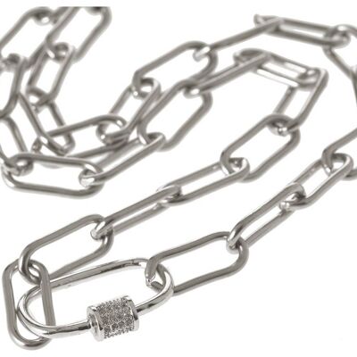 Gemshine necklace made of stainless steel - link chain with