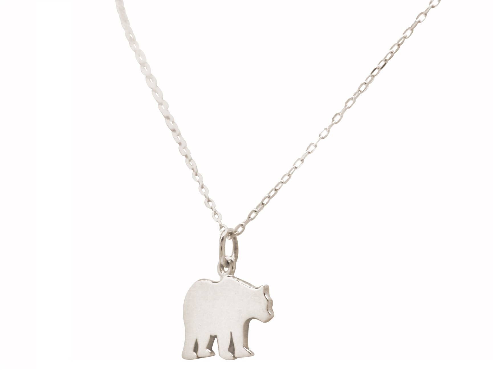 Sterling Silver Bear Necklace, Polar Bear Pendant Personalized Initial  Birthstone & Sterling Silver Italian Chain Choose Chain, Bear Jewelry - Etsy