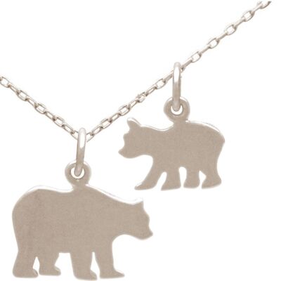 Gemshine necklace bear mom or bear dad with baby bear BEAR
