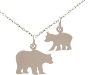 Collier Gemshine ours maman ou papa ours avec bébé ours BEAR 1