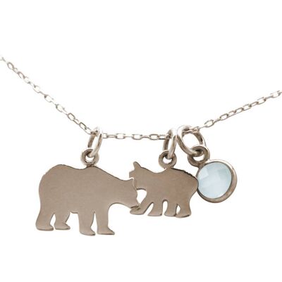 Gemshine necklace Bear mama, bear papa with baby bear
