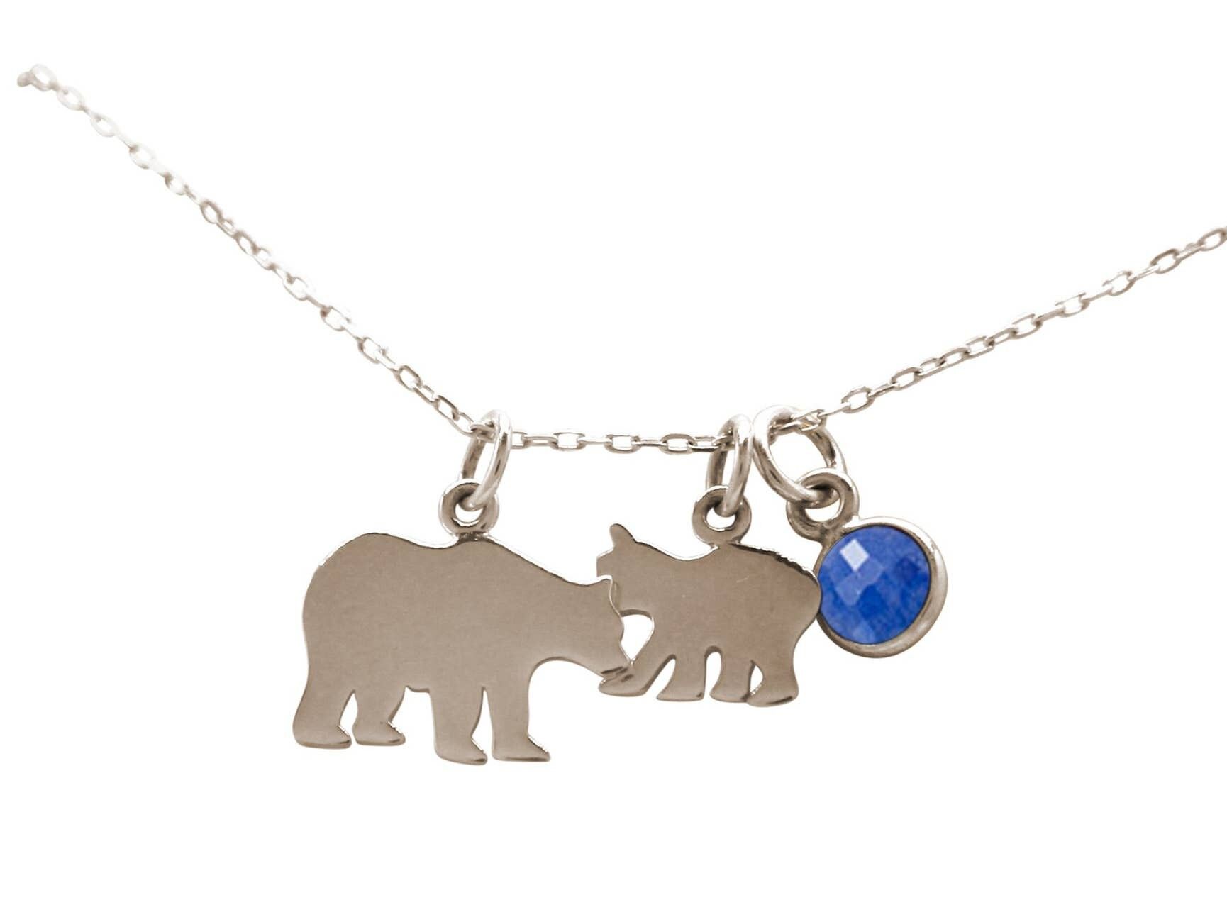Gemshine Halskette Bärmama, Bärpapa, Babybär BÄR mit SAPHIR