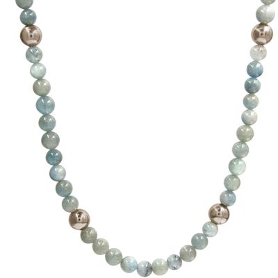 Gemshine Halskette blaue Aquamarin Edelsteine in 925 Silber