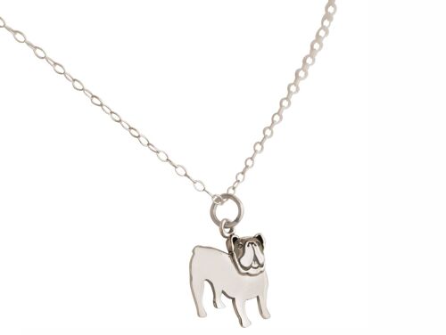 Gemshine Halskette Bulldoge Hund Anhänger 925 Silber
