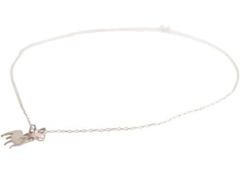 Collier de chien bouledogue Gemshine avec pendentif en quartz rose 3