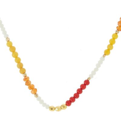 Collier Gemshine COLORFUL : tour de cou avec pierres de lune blanches