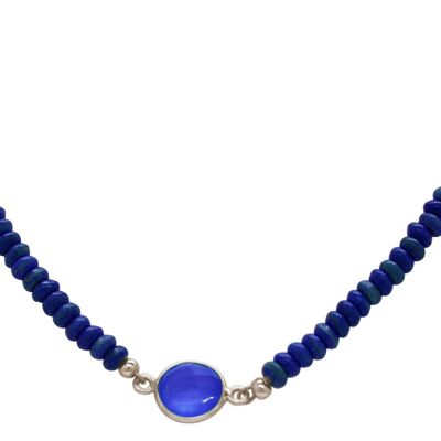 Collana girocollo Gemshine con zaffiro blu e lapislazzuli