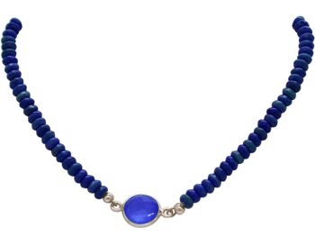 Collier tour de cou Gemshine avec saphir bleu et lapis-lazuli 1