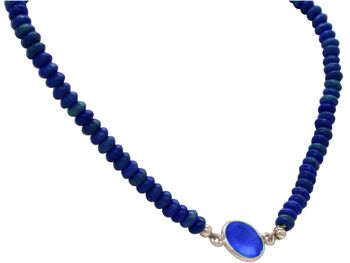 Collier tour de cou Gemshine avec saphir bleu et lapis-lazuli 2