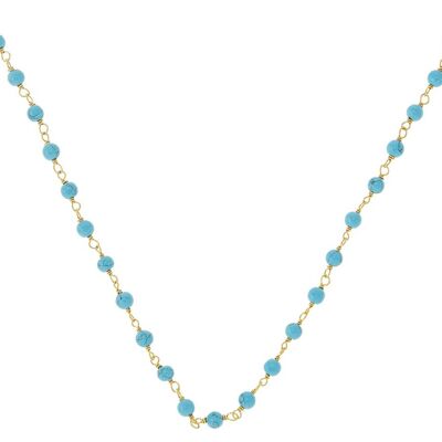 Collier tour de cou Gemshine avec pierres précieuses turquoise bleues à l'intérieur