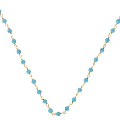 Gemshine Halskette Choker mit blauen Türkis Edelsteinen in