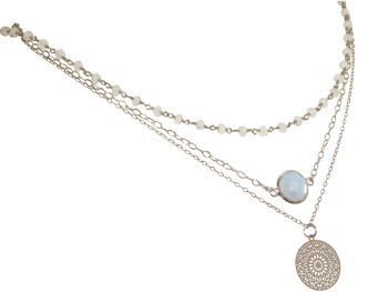 Collier tour de cou Gemshine avec pierres de lune facettées et 2