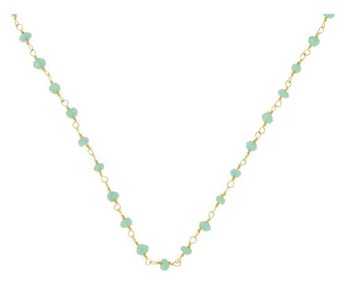 Gemshine - Halskette Choker mit meeresgrünen Chalcedon