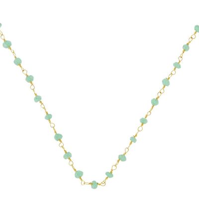 Gemshine - Halskette Choker mit meeresgrünen Chalcedon