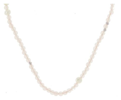 Gemshine Halskette Choker mit Rosenquarz Edelsteinen